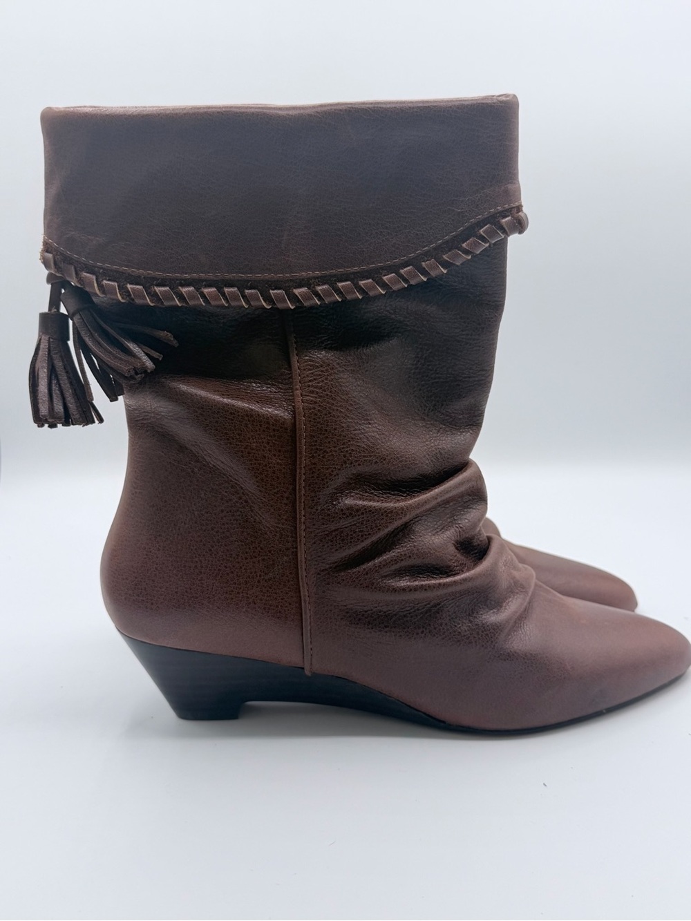 Steve Madden “Enaya” Brown Leather Heeled Boots